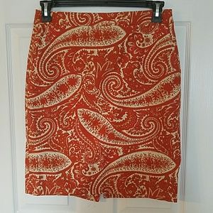 J. Crew paisley skirt sz 8